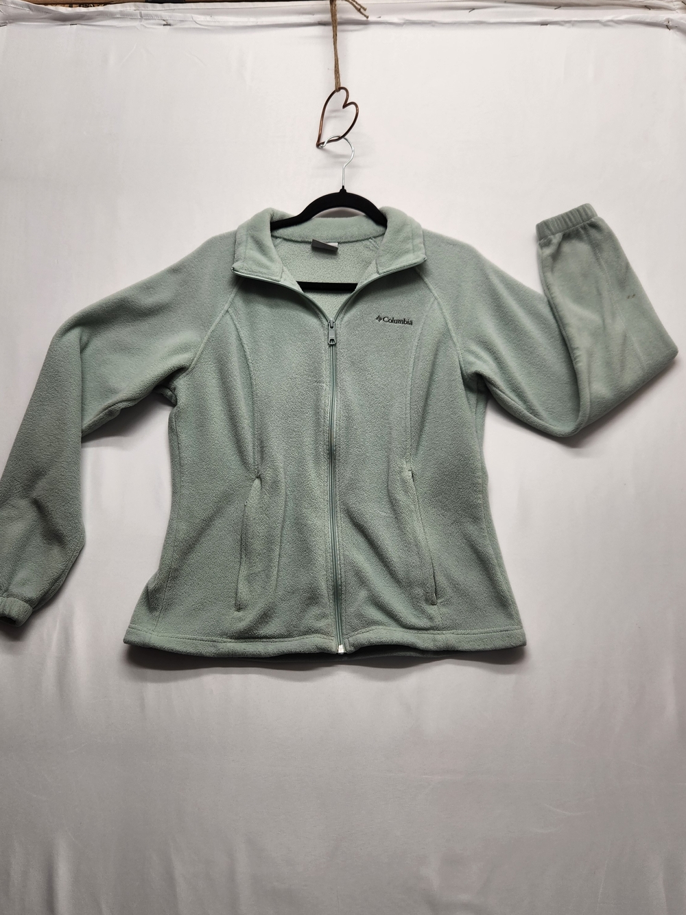⭐️Columbia Seafoam Green Fleece Jacket Full Zip Medium Gorpcore Cozy Casual
